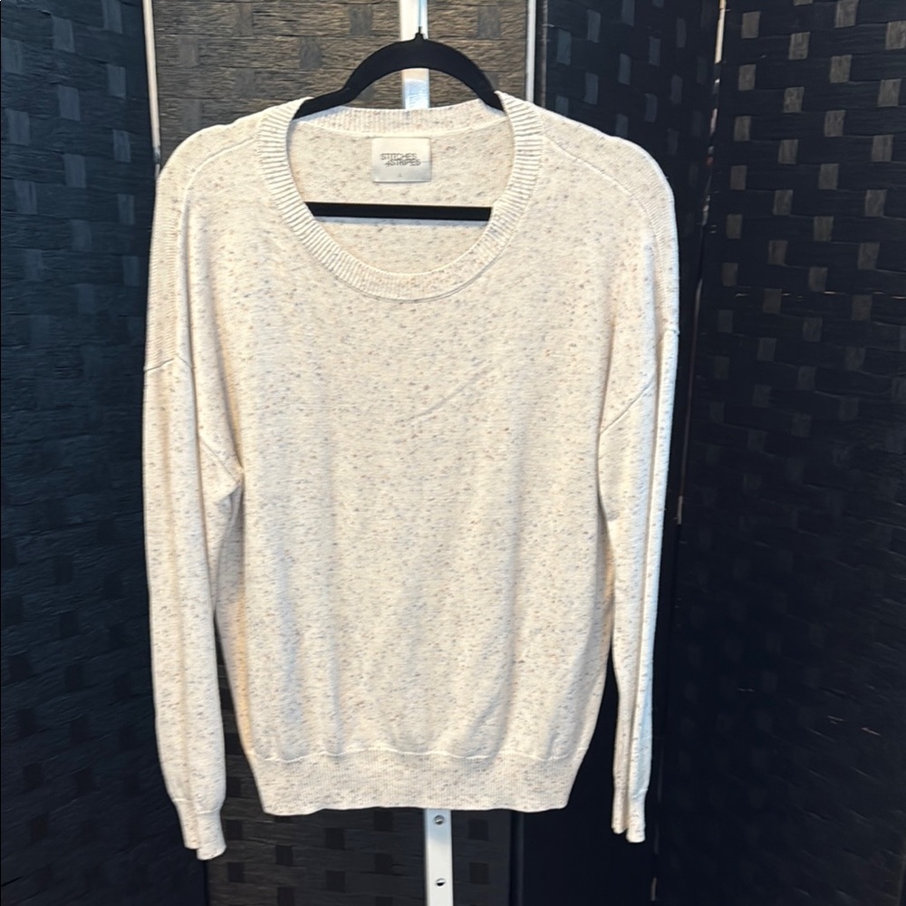 Stitches & Stripes Cream Speckled Sweater